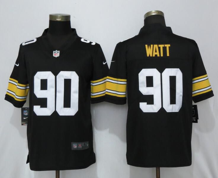 Men Pittsburgh Steelers #90 Watt Nike Black Alternate Game NFL Jerseys